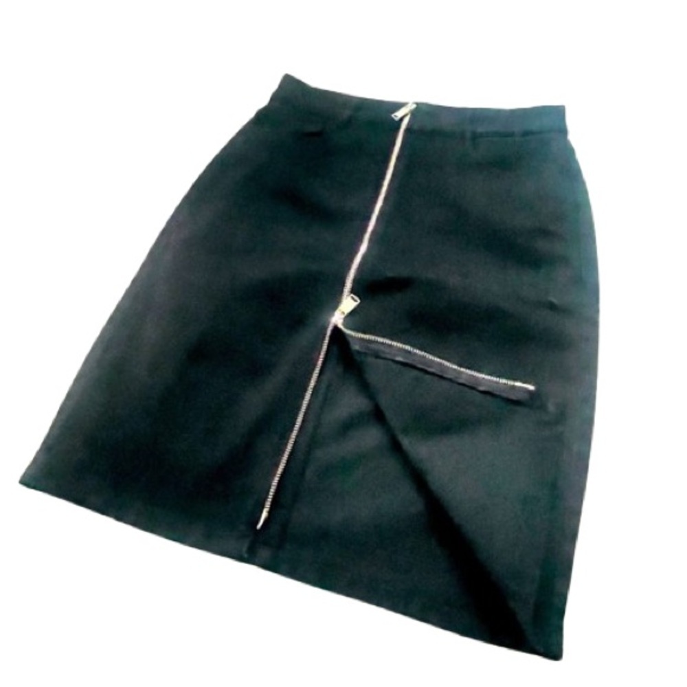 DYNAMITE BLACK STRETCH PENCIL FRONT ZIPPER SKIRT SIZE M